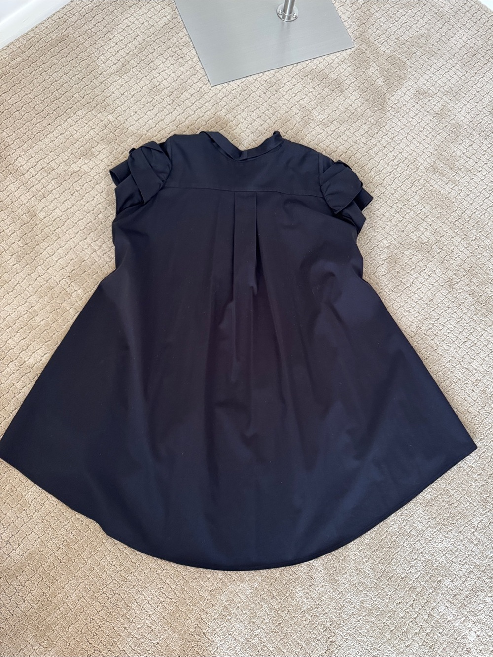 Anne Fontaine Black Ruched Bow Pocket Short Sleeve One Button Jacket - Picture 10 of 10